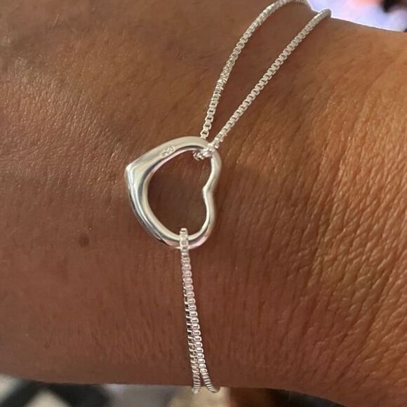 The Precious Heart double chain charm bracelet in 925 - Picture 5 of 5